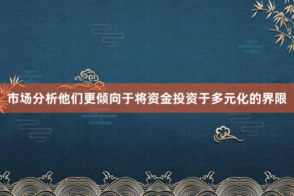 市场分析他们更倾向于将资金投资于多元化的界限