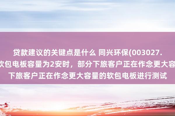 贷款建议的关键点是什么 同兴环保(003027.SZ)：公司通过测试的软包电板容量为2安时，部分下旅客户正在作念更大容量的软包电板进行测试