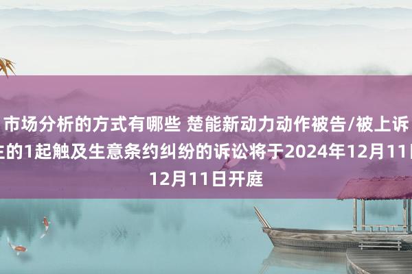 市场分析的方式有哪些 楚能新动力动作被告/被上诉东谈主的1起触及生意条约纠纷的诉讼将于2024年12月11日开庭