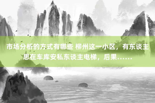 市场分析的方式有哪些 柳州这一小区，有东谈主思在车库安私东谈主电梯，后果……