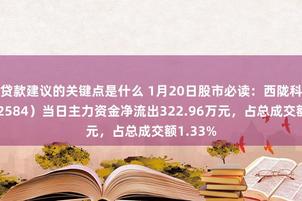 贷款建议的关键点是什么 1月20日股市必读：西陇科学（002584）当日主力资金净流出322.96万元，占总成交额1.33%