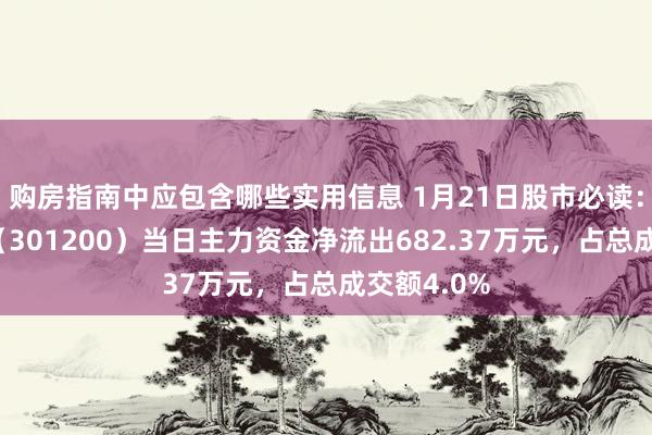 购房指南中应包含哪些实用信息 1月21日股市必读：富派别控（301200）当日主力资金净流出682.37万元，占总成交额4.0%