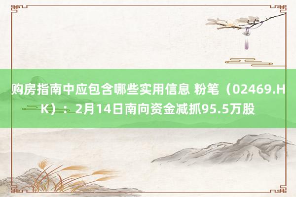 购房指南中应包含哪些实用信息 粉笔（02469.HK）：2月14日南向资金减抓95.5万股