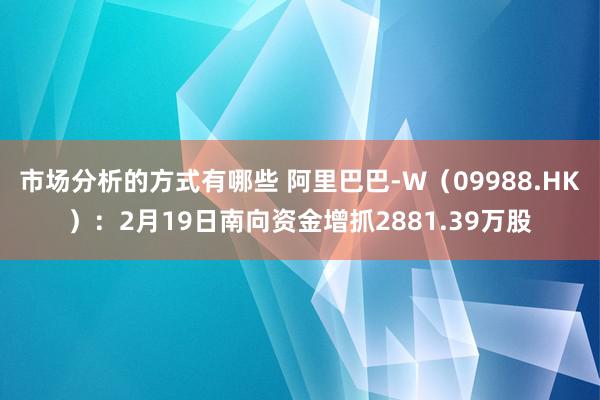 市场分析的方式有哪些 阿里巴巴-W（09988.HK）：2月19日南向资金增抓2881.39万股