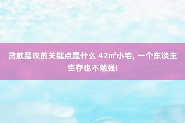 贷款建议的关键点是什么 42㎡小宅, 一个东谈主生存也不勉强!